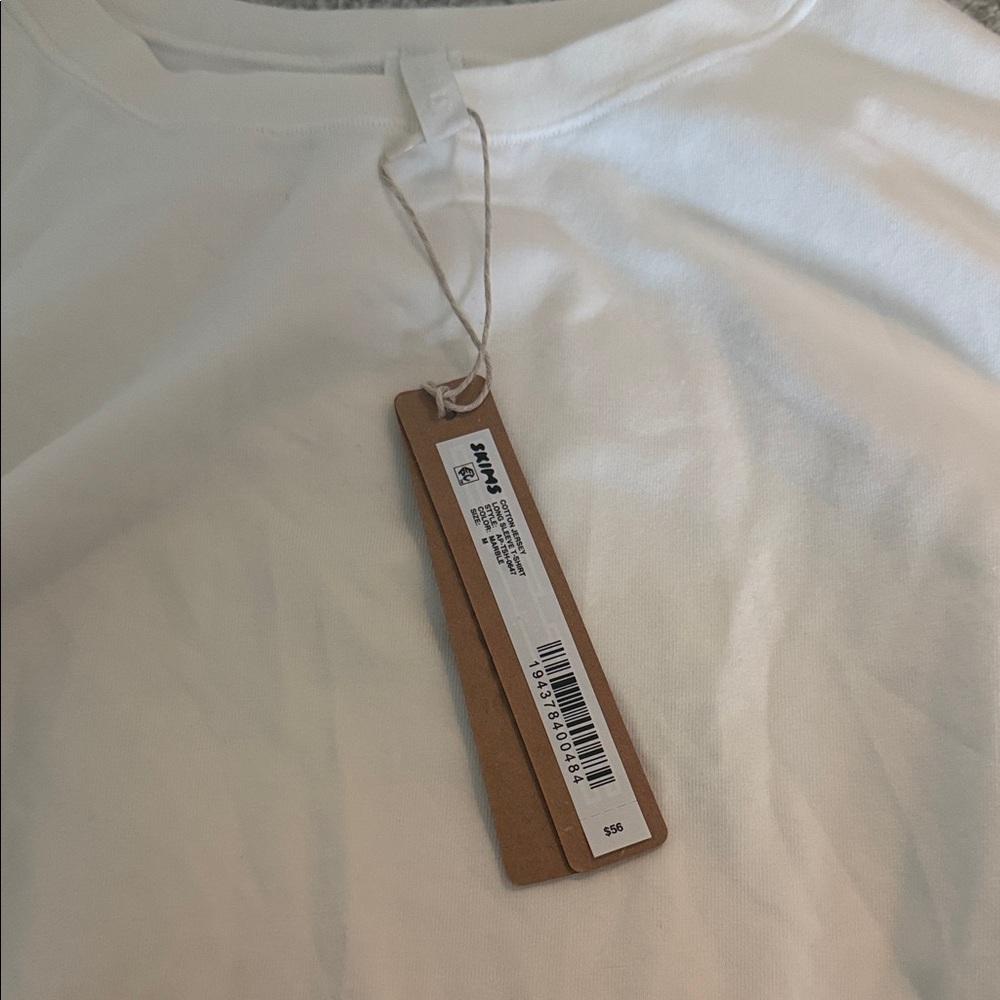 SKIMS Long Sleeve Crewneck Top in Cream - Picture 2 of 2